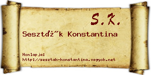 Seszták Konstantina névjegykártya